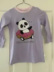 Peter Alexander Girls Nightie Size 2 Panda In A Doughnut