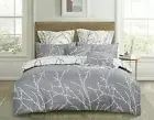 TREE Reversible Grey&Beige Duvet/Doona/Quilt Cover Set Queen/King/Super Size Bed