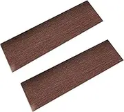 2Pcs Stair Treads Runners Washable Thicken Stairway Carpets Protector Non Slip for Wood Stairs for Kids Children Pets Elders, Coffee Color