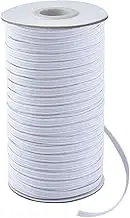 Coopay 180 Yards Length 1/8" Width Elastic Cord Elastic Bands Elastic Rope Heavy Stretch Elastic Spool Knit for Sewing (White, 1/8 Inch)