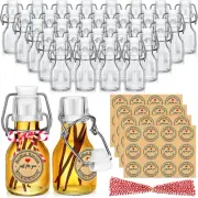 48 Pcs Mini Flip Top Glass Bottle Christmas Flip Top Vanilla Extract Bottles wit