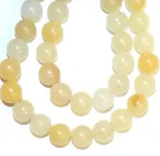 GR472 Yellow Malay Jade 8mm Round Quartz Gemstone Beads 16"