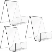 Levemolo 3Pcs Acrylic Book Holders Transparent Simple Design for Office Decor Magazine Holder Display Stands for Home and Study Materials