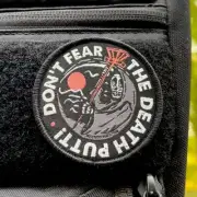 Disc Golf Pins Don't Fear The Death Putt Disc Golf Patch - Hook And Loop