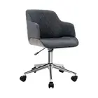 Wooden Office Chair Computer Gaming Chairs Executive Fabric Grey