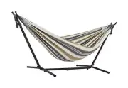 Double Hammock with Space Saving Steel Stand, Upgraded Desert Moon Cotton