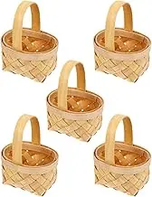 Cabilock 5Pcs Woven Baskets with Handle Candy present Holders for Party Favors for Crafts Home Projects and Weddings Sturdy Decorative Baskets for Items
