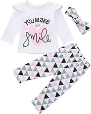 [Generic] Teen Outfits for Girls Outfits Pants Set Tops Girls Infant Print Geometric Toddler Baby Letter Girls Outfits&Set Toddler Girl Set