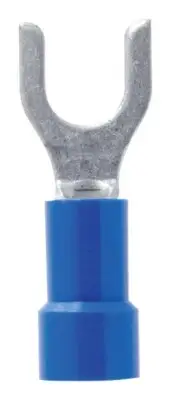 Jandorf 60922 Blue Copper Vinyl-Insulated #10 Stud Spade Terminal 16 to 14 AWG