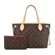 【Louis Vuitton 路易威登】M41245 Neverfull PM經典 Monogram帆布托特包(米色)