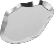 LALADEFIEE Stainless Steel Decorative Jewelry Tray Small Storage Dish for Cosmetics Jewelry Organizer Versatile Tray for Vanity Display Elegant Design