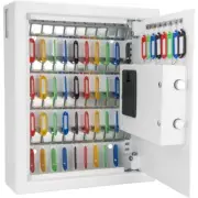 48 Key White Mount Steel Wall Safe With Electronic Digital Keypad Security Lock