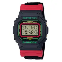 在飛比找蝦皮商城優惠-【CASIO】G-SHOCK 聖誕風格方框帆布錶帶電子錶-黑