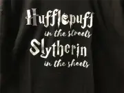 TeeFury Harry XXLARGE Hufflepuff in the Streets, Slytherin in the Sheets BLACK