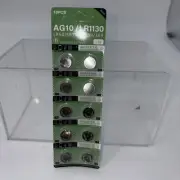 10 PCS AG10 LR1130 Cell Coin 1.5V LR54/SR1130/189/389 Alkaline Button Battery