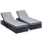NNEDSZ Sun Lounge Wicker Lounger Outdoor Furniture Rattan Garden Day Bed Sofa Bl
