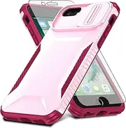 Asuwish Phone Case for iPhone 6/6s/7/8/SE 2020 2022 with Screen Protector and Slide Camera Cover Rugged Hybrid Shockproof Cell i Six Seven 6a i6 i7 i8 7s 8s SE2020 SE2 2 SE2022 SE3 3 Women Men Pink