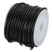 Round Leather String Cord, 5.5 Yards Leather Rope (Black, 3mm/0.12")