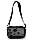 Skinnydip London Women's Millie Glitter Star Mesh Cross Body Bag Black Silver