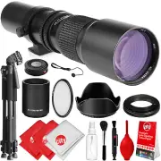 Opteka 500mm/1000mm Telephoto Lens + 60" Tripod for Nikon F Mount DSLR Cameras