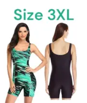 New Adoretex Women's Sunfire Unitard Swimsuit Green Black FU002 3XL