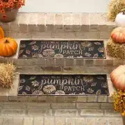 Set of 2 "Meet Me At The Pumpkin Patch" Halloween Thanksgiving Stair Treads