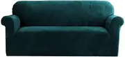 Artiss Sofa Cover, 3 Seater Couch Lounge Covers Stretch Armchair Slipcover Couches Protector Home Living Room Furniture, Soft Velvet Highly Stretchable Anti-Slip Machine Washable Green