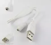 1x USB 2.0 A Male to 3.5x1.35mm DC Power Jack Female White Color Cord Cable 50cm
