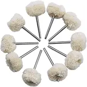 10Pcs Wool Buff Wheel, Polishing Buffing Wheels Rotary Tool 25MM Wool Felt Drill Grinder Wheel Brushes for Jewelry Metal Glass Polishing Bit