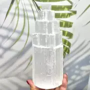 Large Satin Spar Selenite Tower Crystal Generator 1614g 200mm