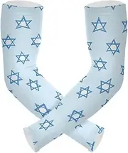 [Yoogain] UV Protection Compression Sleeve Women Jewish Holiday Star Of David Cooling Sleeves Cooling Feeling Strong Air Permeability cubre brazos, Jewish Holiday Star of David