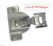 50 Face Frame Nickel Cabinet Hinges Euro Concealed 1/2" Open 110 Degree 35mm Cup