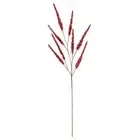 Glitter and Sequin Artificial Leaf Sprigs Christmas Spray - 34" - Red