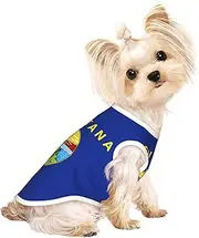 Montana State Flag print Dog Shirts for Small Dogs Stretchy T-Shirts Lightweight Tank Top Sleeveless Striped Vest