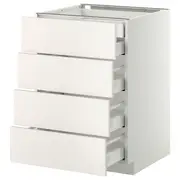 METOD base cb 4 frnts/2 low/3 md drwrs, white Maximera/Veddinge white, 60x60x80 cm