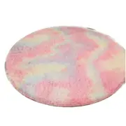 Rainbow Fluffy Faux Fur Round Rug Kids Room Plush Shaggy Rugs Rugs & Carpets
