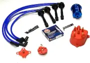 DISTRIBUTOR CAP ROTOR SPARK PLUG WIRE FUEL FILTER FOR HONDA PRELUDE H22 BLUE C (for: Honda)