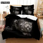 a1052 Bed Sheets Leopard Fashion Bedding Set Digital Printing Duvet Cover Sets Quilt Cover + 2 Pillow Shams) 1053 Pillow Shams)