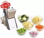 Safe Slice® Mandoline Slicer Julienne Dicer 30+Presets Adjustable Thickness Grey