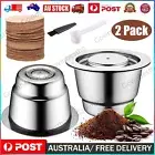 Reusable Capsules Pods Coffee Filters w/ Paper Filters Scoop Brush for Nespresso