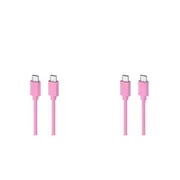 2PK Moki USB-C to USB-C SynCharge Cable 1 Meter iPhone/Android Soft Pink