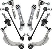 TRQ Front Steering & Suspension Kit Ball Joint Control Arm Control Arm with Ball Joint Sway Bar Stabilizer Link Tie Rod Compatible with BMW