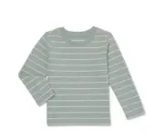 Wonder Nation Toddler Boys Long Sleeves Striped Green Shirt Size 18M New