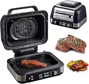 1750W Electric Fit Steak Grill, Electric Fit Grill, Automatic Steak Grill Machine with Removable Plates, 10 Pre-Set Functions, Automatic Temperature Control, Electric Indoor Grill Air Fryer Combo