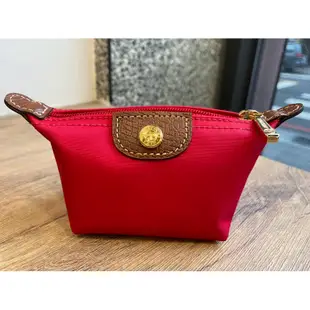 全新正品 LONGCHAMP 長把尼龍手提包 實用包款（正紅色）/迷你水餃拉鍊零錢包