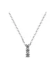 MILLENNE Made For The Night Triple Diamond Cubic Zirconia White Gold Necklace with 925 Sterling Silver