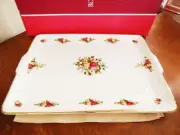 Royal Albert OLD COUNTRY ROSES 2 Handled Fluted Serving Tray Dish - NEW / BOX!