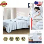 Deep Pocket Luxury King Size Egyptian Cotton Sheets - Elegant Light Blue 4PC Set