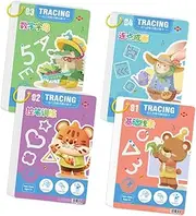 koolsoo 4 Pieces Pen Control Tracing Workbook Practice Copybook Funny Motor Skill Handwriting Workbook for Toddlers 2-6 Kids Gifts