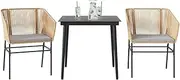 Outdoor Table Set, Patio Furniture Set with Table, Dining Chairs with Wicker, Poly Rattan, Balcony & Garden, Clearance, Small
